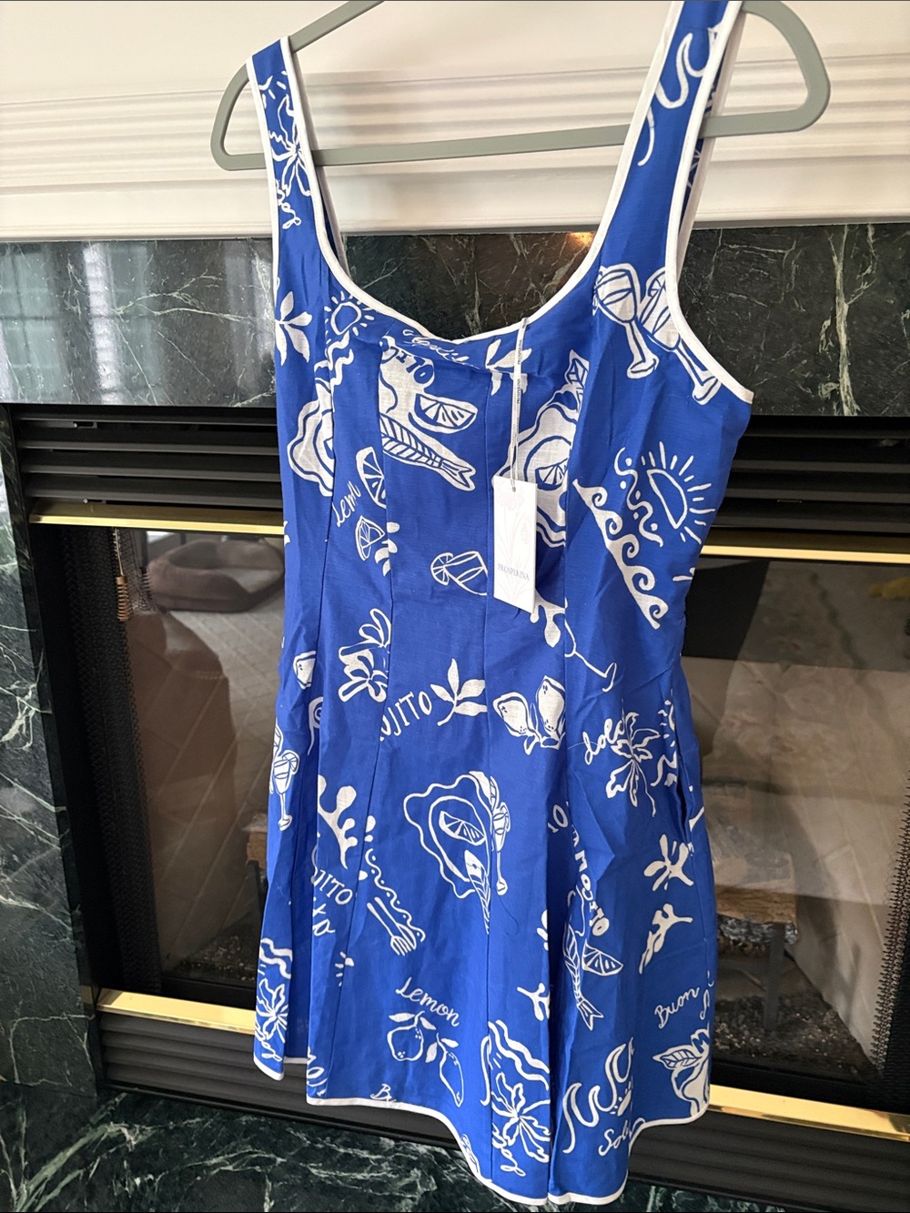 Prosperina Royal Blue Mojito Print Dress
